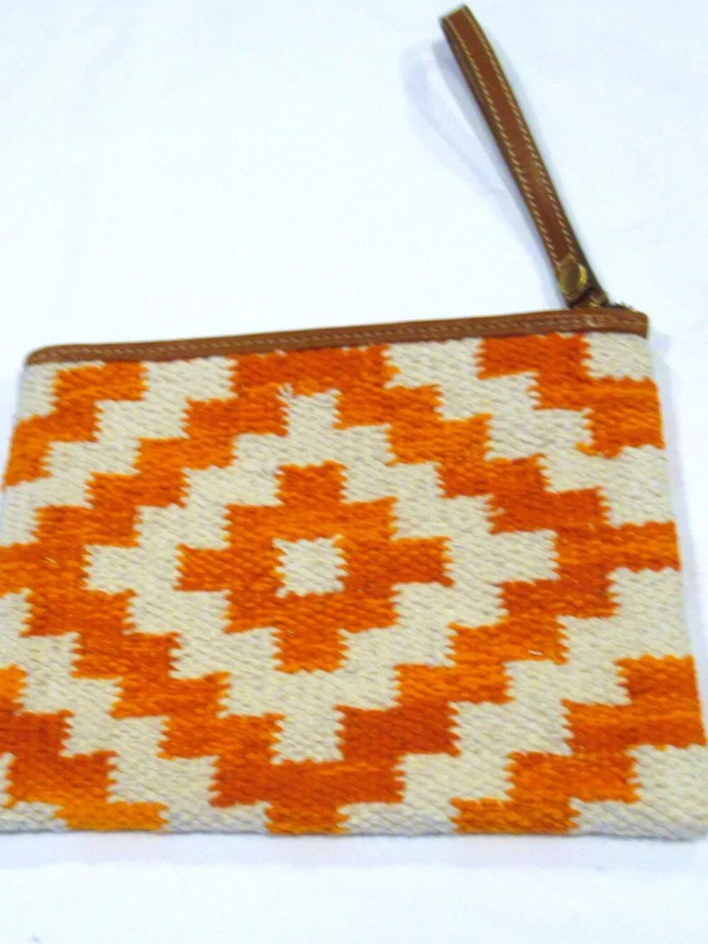 Patricia Nash orange and white wristlet